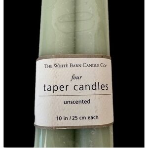 White Barn Taper Candles 4 Pack 10 Inch Celadon Green Unscented Wax